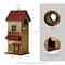Glitzhome® 14.25" Yellow Washed Distressed Wood Cottage Birdhouse